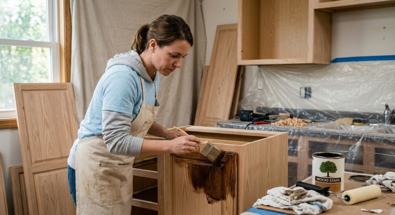 Built In Cabinetry Staining in Carmel, IN
